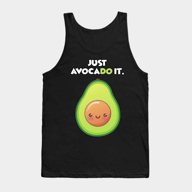 Just Avocado It Funny Food Pun Cute Kawaii Avocado for Vegan Tank Top by Irene Koh Studio